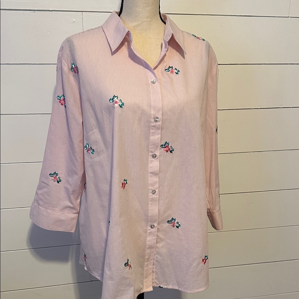 Allison Daley Embroidered Appliqué Blouse